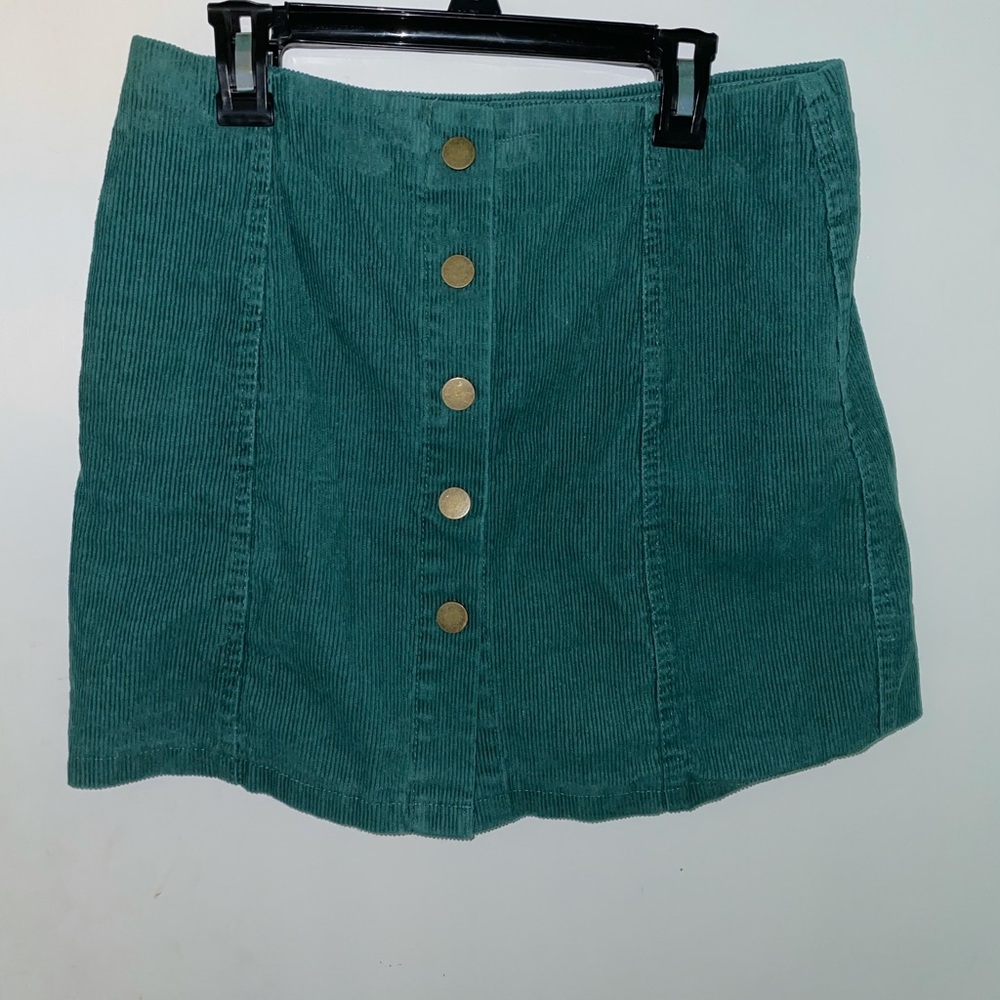 Forest Green Corduroy Mini Skirt